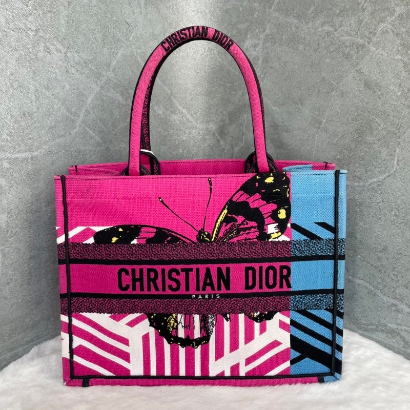 Dior book tote 桃紅色 蝴蝶🦋刺綉托特-0