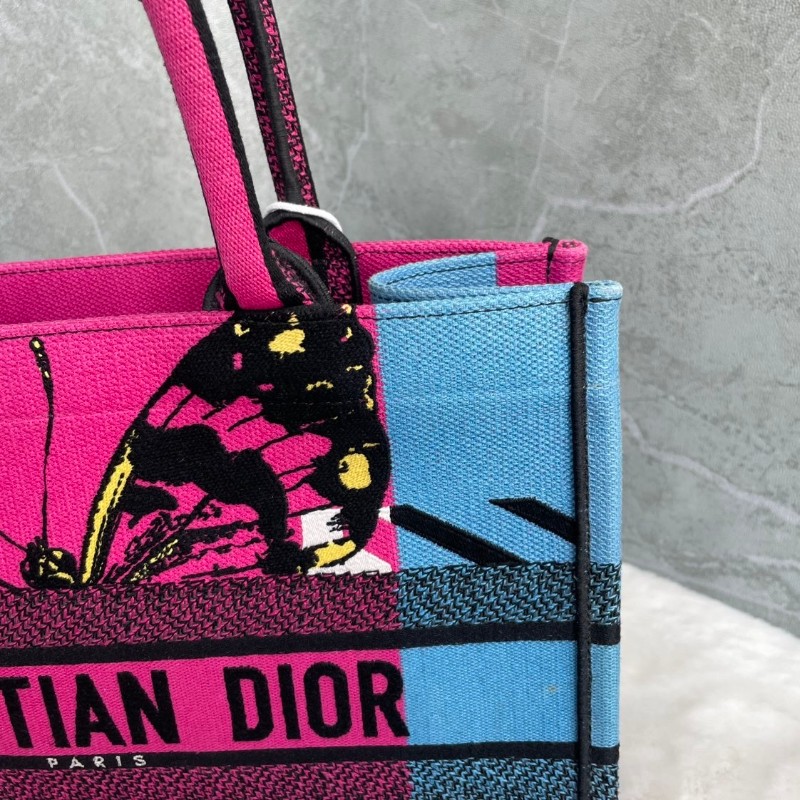 Dior book tote 桃紅色 蝴蝶🦋刺綉托特-9
