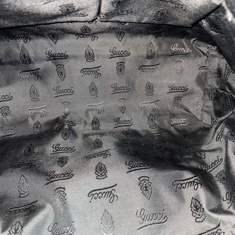 GUCCI 巧克力色全皮Logo翻蓋郵差包斜背包-7