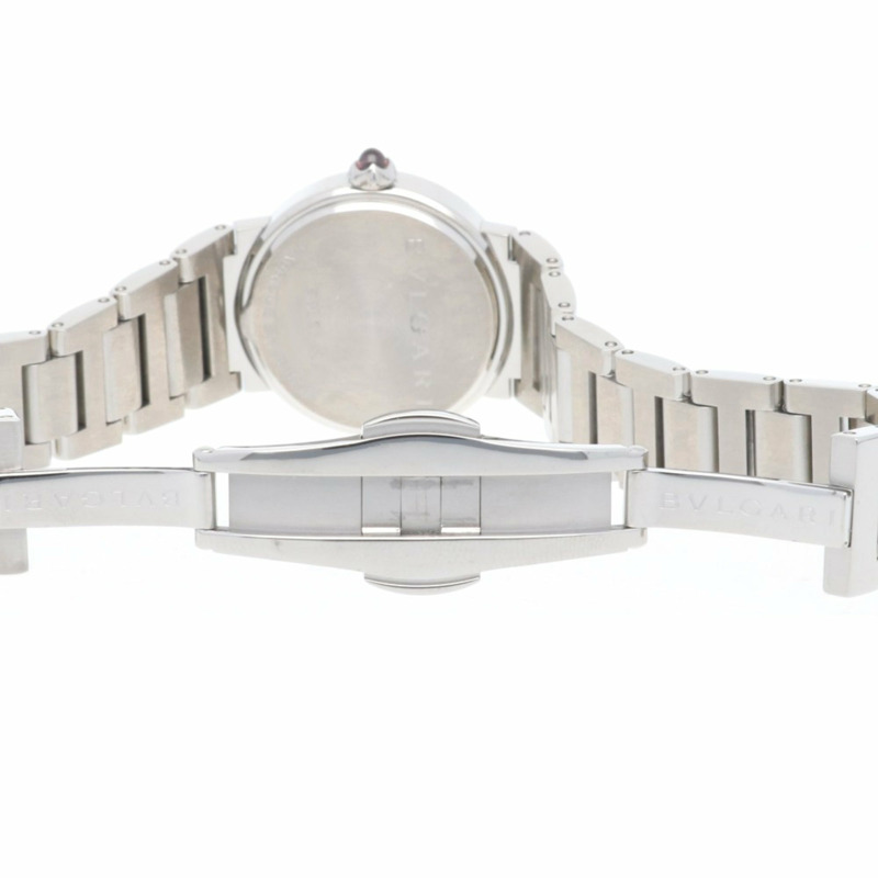 寶格麗 BBL26S 女士精鋼石英腕錶，拋光，二手，鑲嵌 12 顆鑽石-8