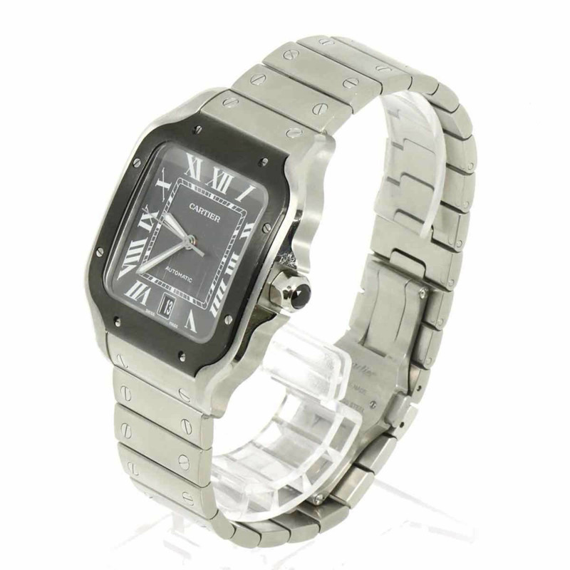 卡地亞 Santos de LM WSSA0037 男士腕錶，帶日期顯示，灰色，自動上鍊機芯-2