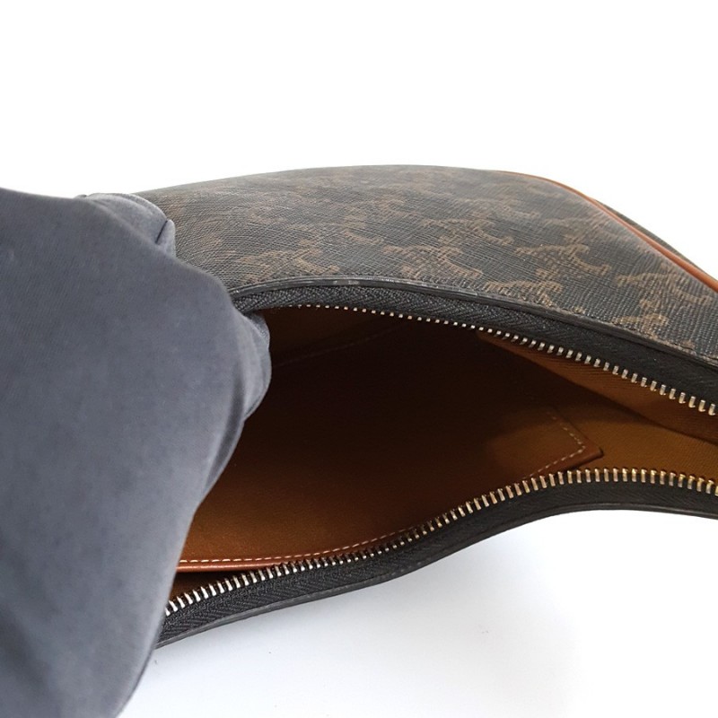 CELINE棕色凱旋門老花AVA豌豆包肩背包-6