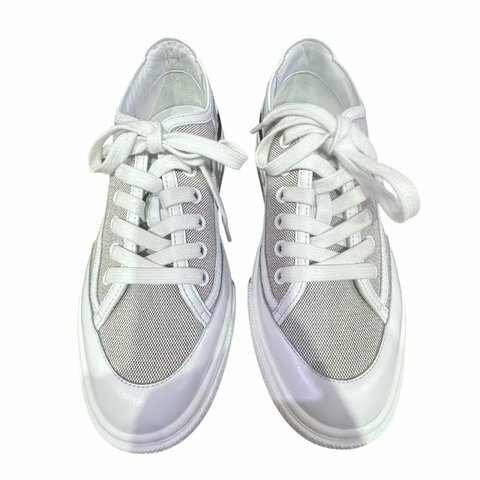 【美收精品】HERMES灰白色帆布休閒鞋 4-672