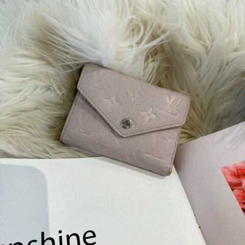LV Victorine 灰粉色三折錢包