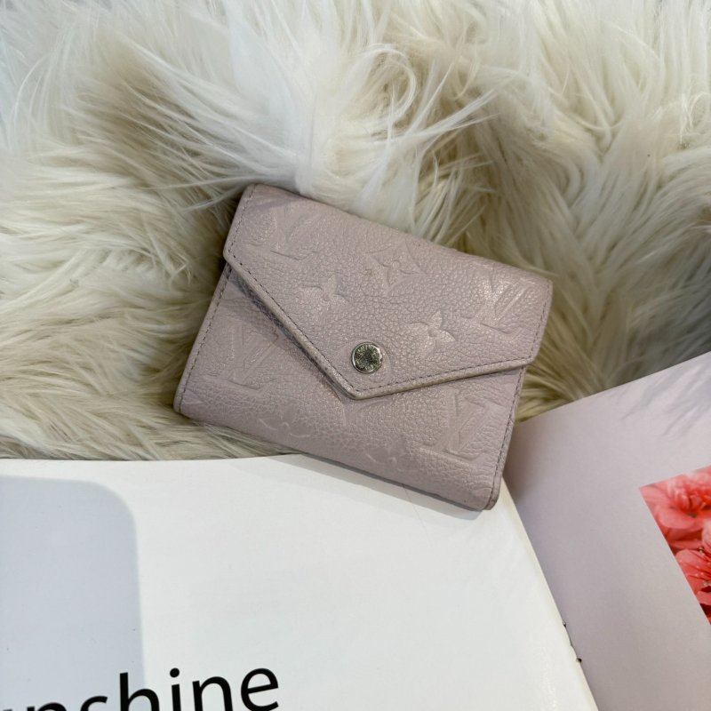 LV Victorine 灰粉色三折錢包-0
