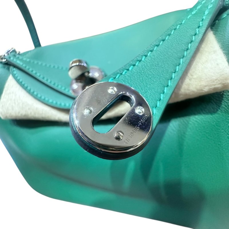 【美收精品】HERMES 綠色MINI LINDI K刻印 4-683-15