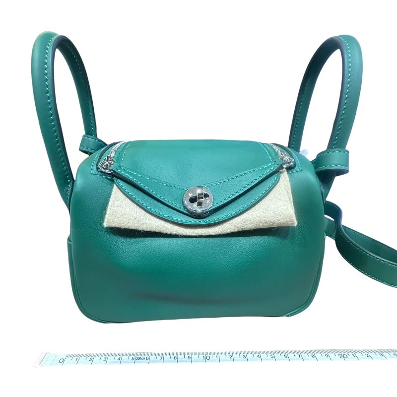 【美收精品】HERMES 綠色MINI LINDI K刻印 4-683-24