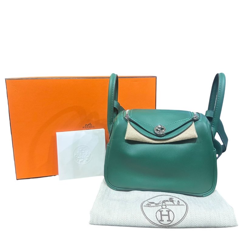 【美收精品】HERMES 綠色MINI LINDI K刻印 4-683-26