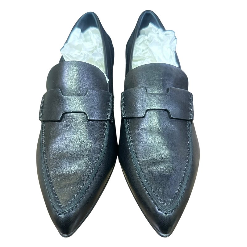 【美收精品】HERMES 黑色皮革肩頭跟鞋 4-673-1