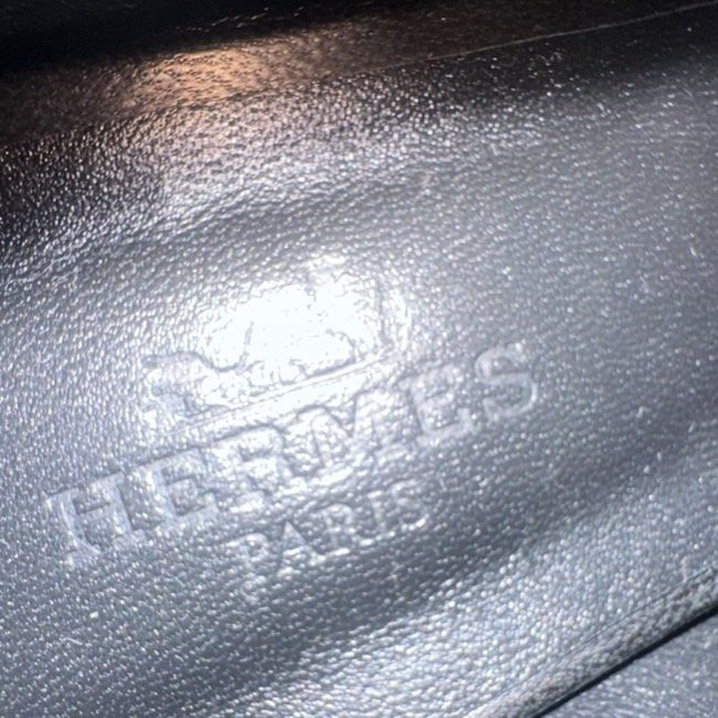 【美收精品】HERMES 黑色皮革肩頭跟鞋 4-673-11