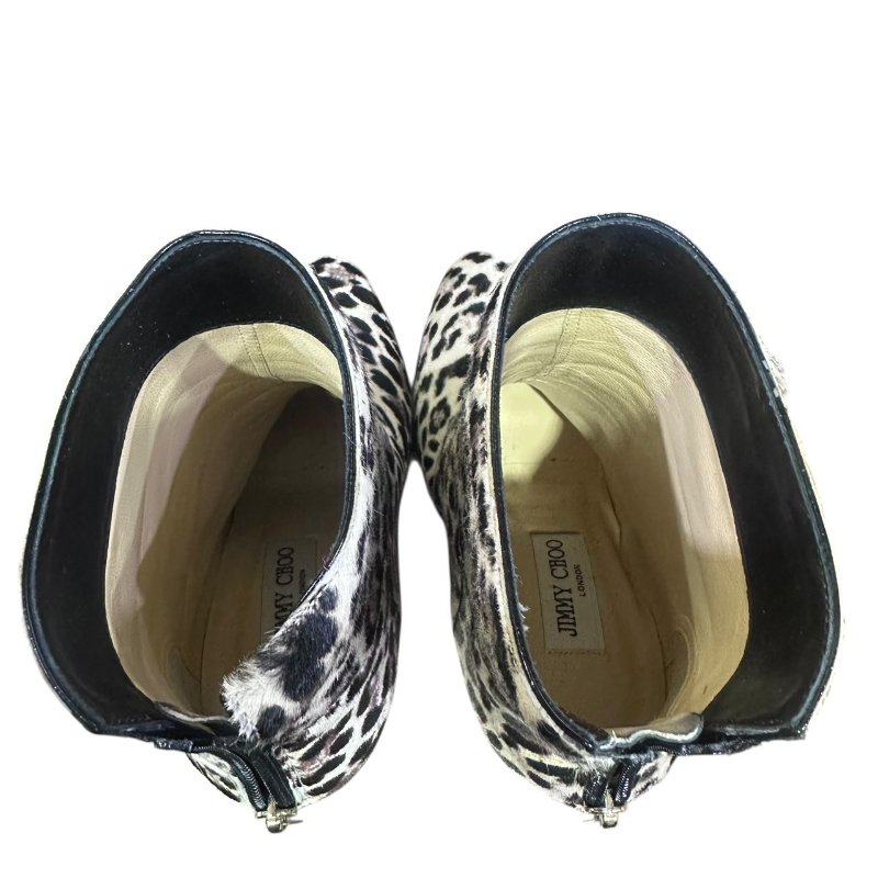 【美收精品】JIMMY CHOO茶色豹紋跟鞋 4-666-7