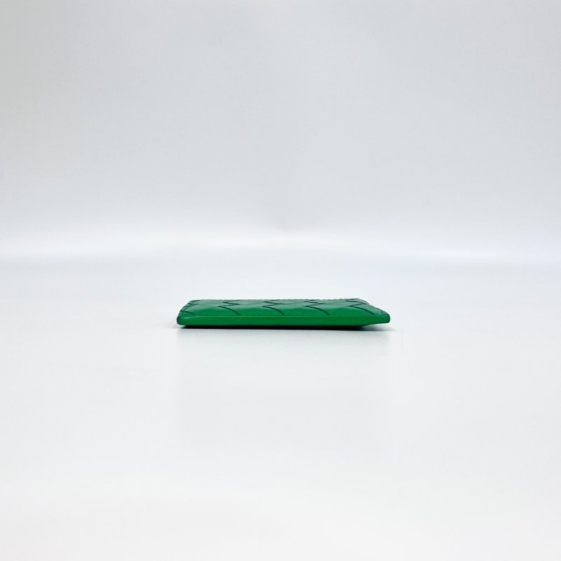 BV綠色牛皮編織卡包749449-3