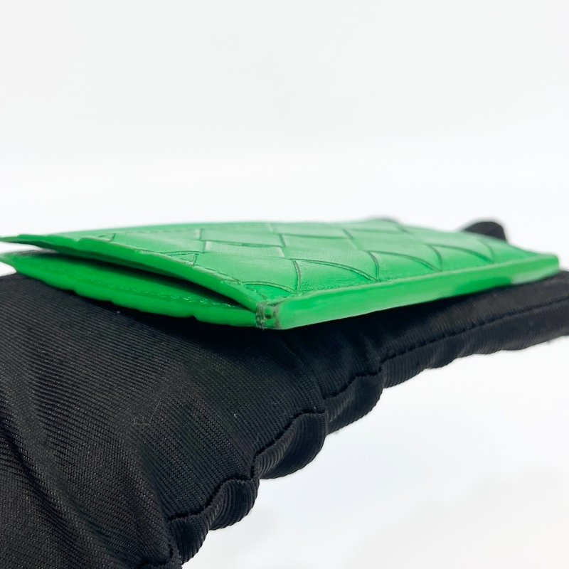 BV綠色牛皮編織卡包749449-10