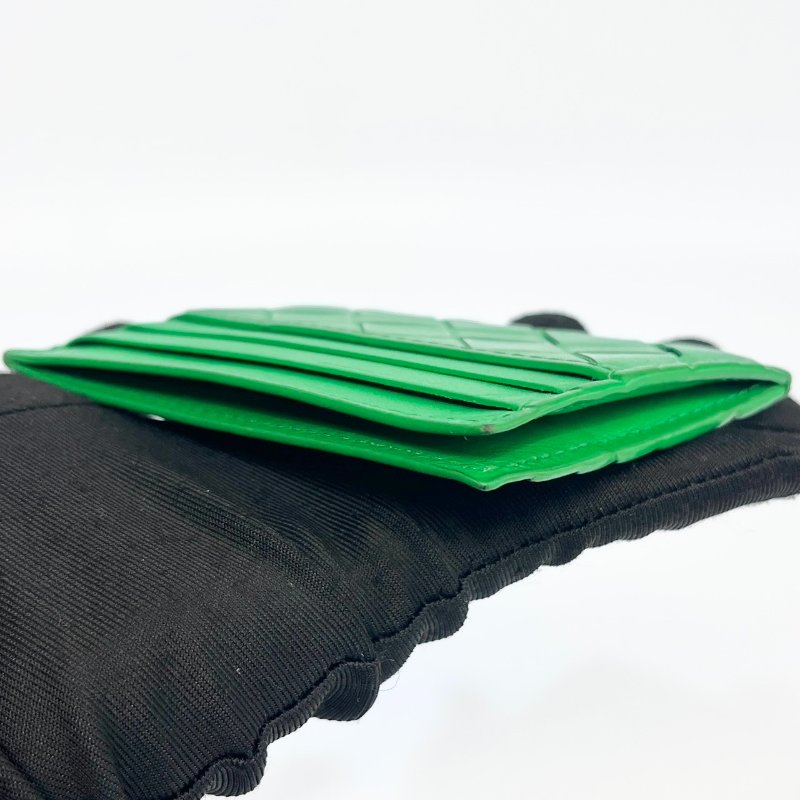 BV綠色牛皮編織卡包749449-14