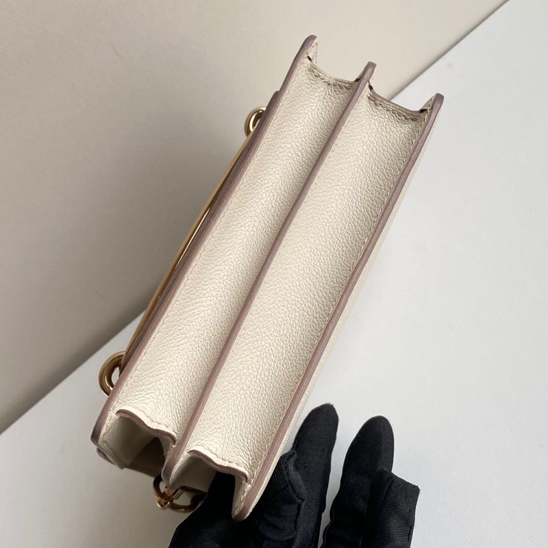 🌈Hermes🧡Mini Roulis 19🧡8L冰川白淡金扣🌈99新🌟evercolor皮🌟Stamp B🌟-7