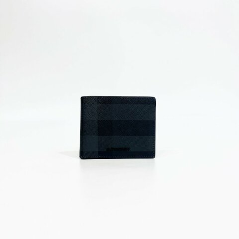 Burberry炭灰色小牛皮6卡對開短夾81005291