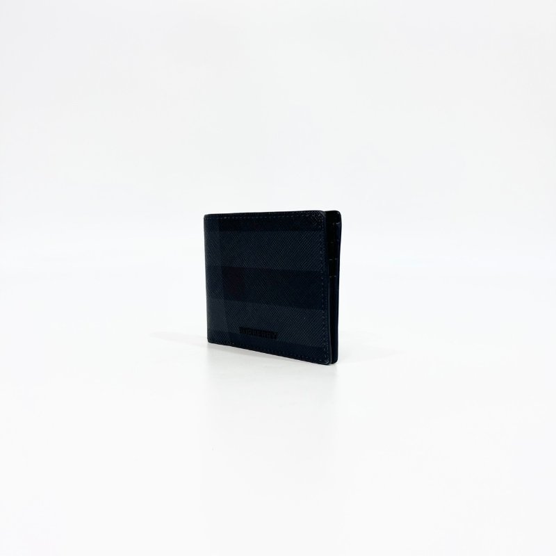 Burberry炭灰色小牛皮6卡對開短夾81005291-3