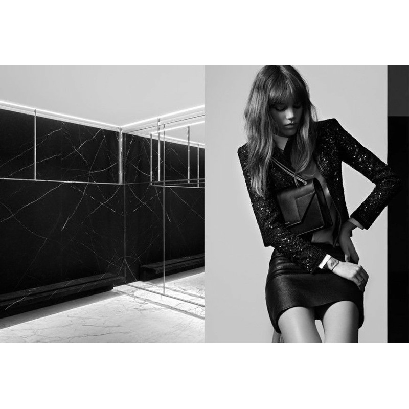 SAINT LAURENT Emmanuel Fringe 水桶包 深藍色 357603 BOO0J 4147-1
