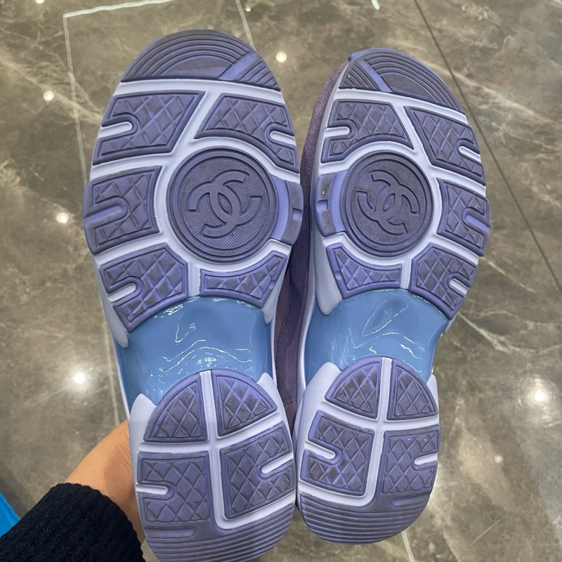 香奈兒/Chanel 紫色翻毛運動雙c休閒鞋 尺碼37  97新-6