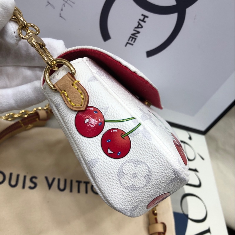 LV 村上隆联名 樱桃 ivy链条包 芯片款-3