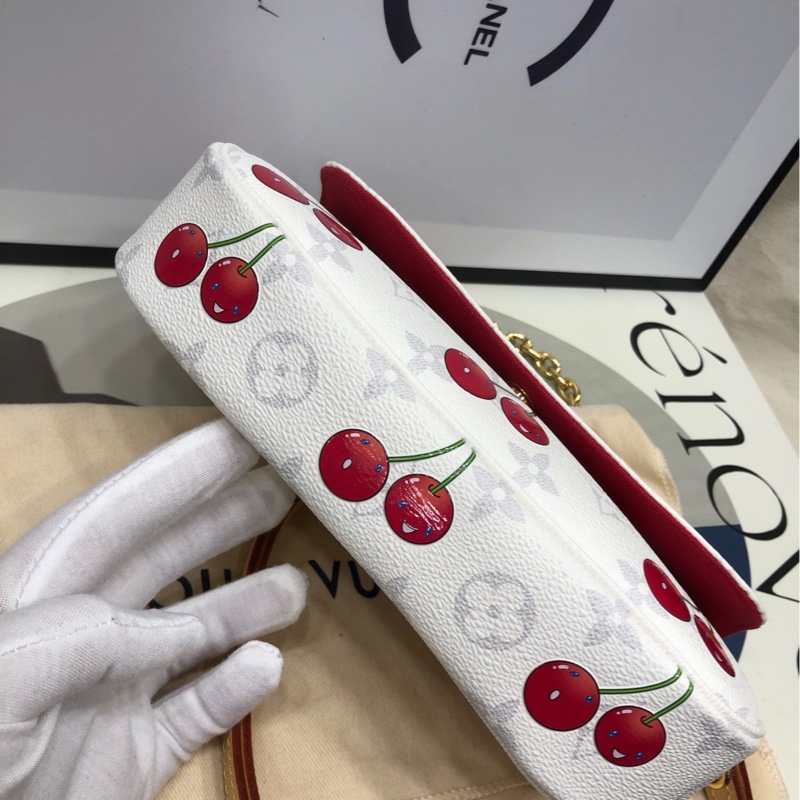 LV 村上隆联名 樱桃 ivy链条包 芯片款-5