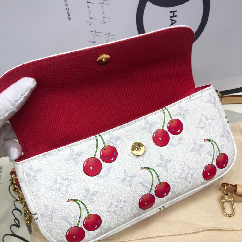 LV 村上隆联名 樱桃 ivy链条包 芯片款-6