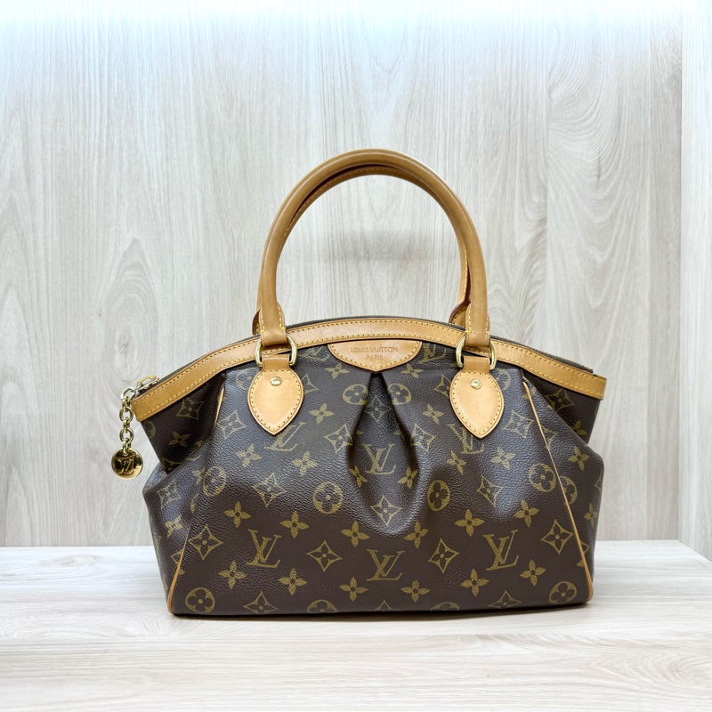 LV原花金釦拉鍊抓皺Tivoli PM水餃包M40143-0