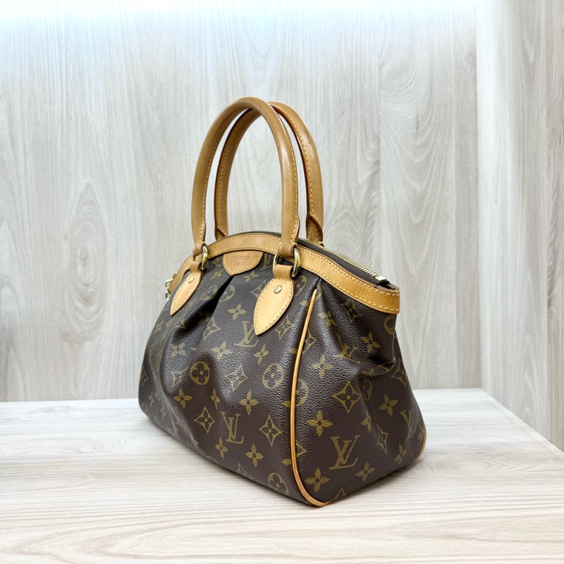 LV原花金釦拉鍊抓皺Tivoli PM水餃包M40143-2