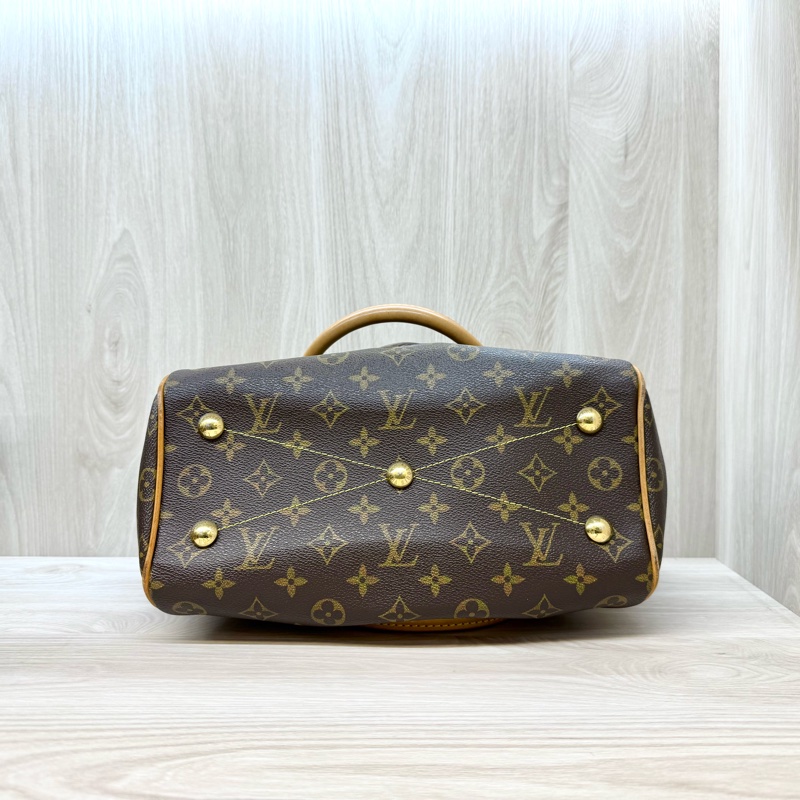 LV原花金釦拉鍊抓皺Tivoli PM水餃包M40143-4