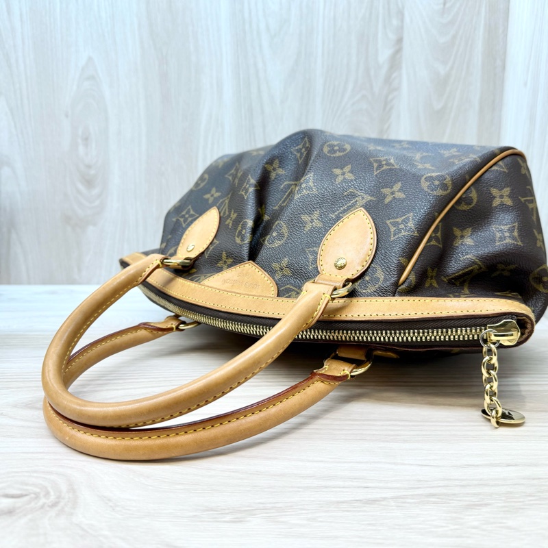 LV原花金釦拉鍊抓皺Tivoli PM水餃包M40143-8