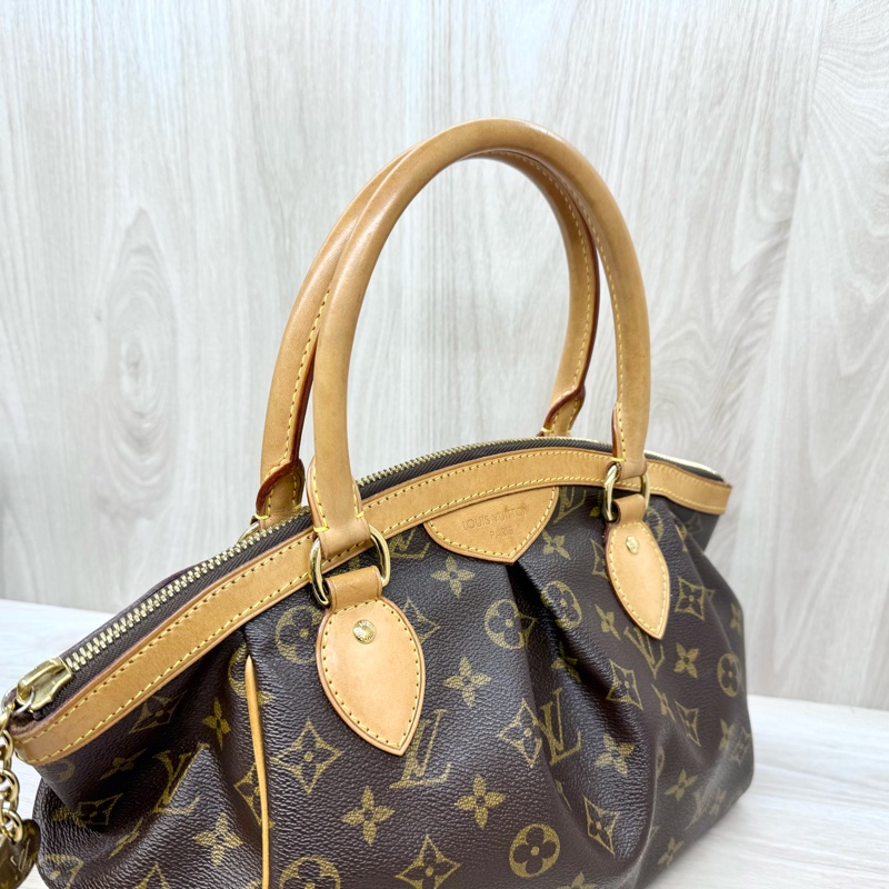 LV原花金釦拉鍊抓皺Tivoli PM水餃包M40143-9