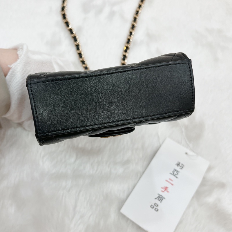 莉亞精品♡Chanel AP2682 迷你手把小廢包 黑 二手-7