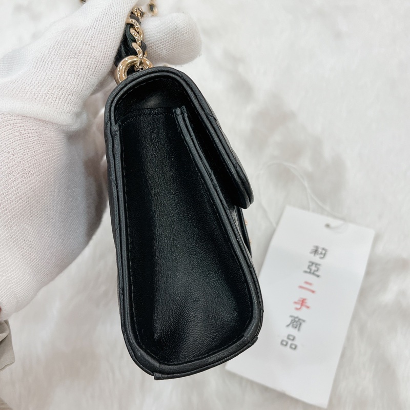 莉亞精品♡Chanel AP2682 迷你手把小廢包 黑 二手-9