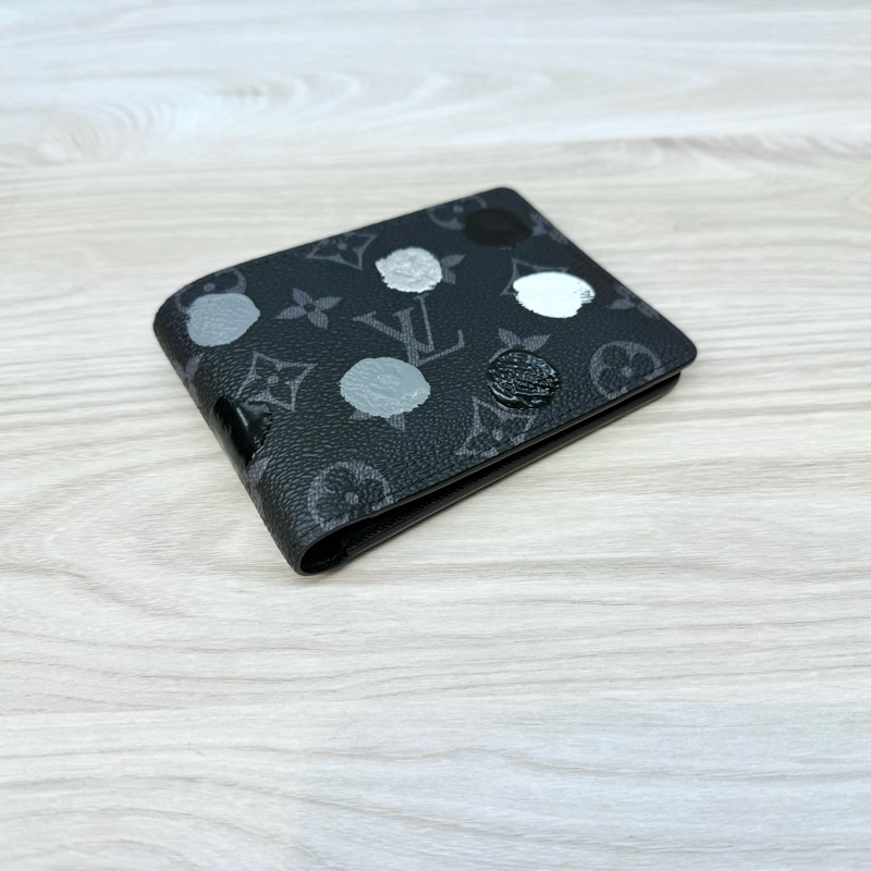 LV黑灰原花草間彌生波點短夾M81931-3