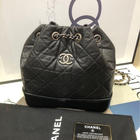Chanel 香奈儿黑银流浪包 双肩包 30开有卡