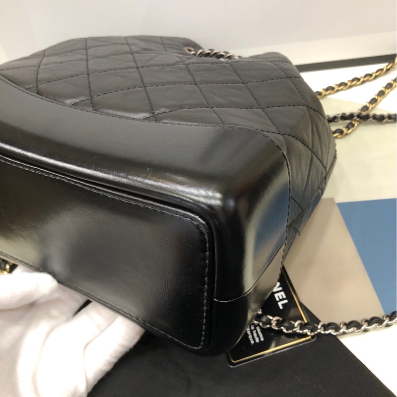 Chanel 香奈儿黑银流浪包 双肩包 30开有卡-5