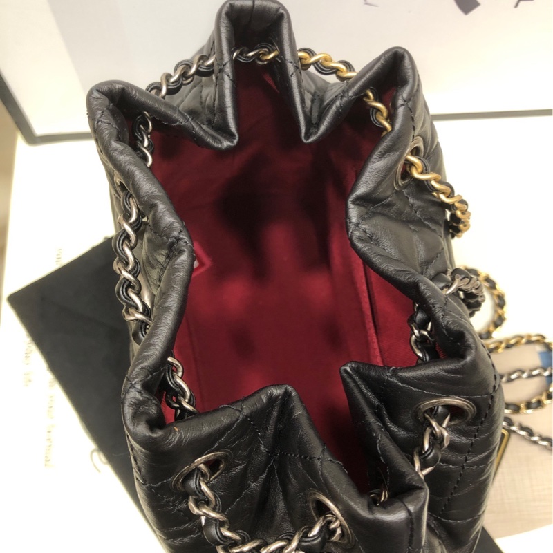 Chanel 香奈儿黑银流浪包 双肩包 30开有卡-8