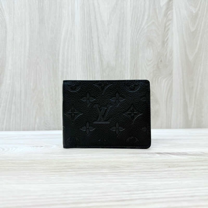 LV黑牛皮壓紋shadow對開Multiple短夾M62901-0