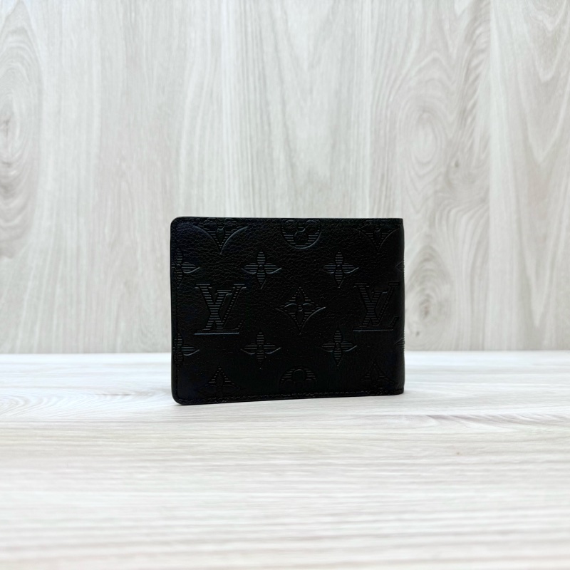 LV黑牛皮壓紋shadow對開Multiple短夾M62901-1