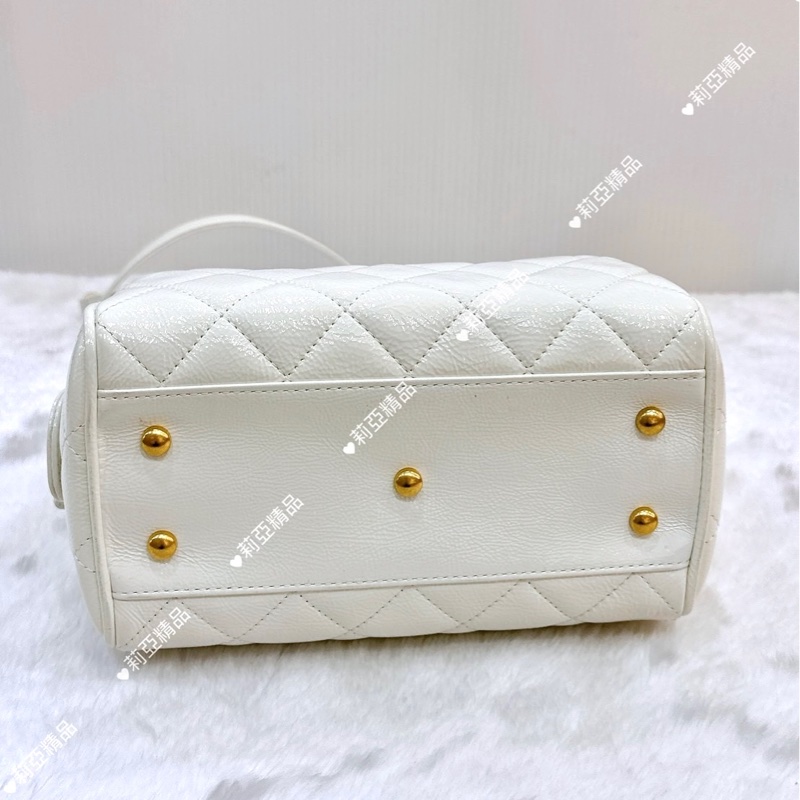 莉亞精品♡Chanel AS5578 白色保齡球包 全新閒置品-6