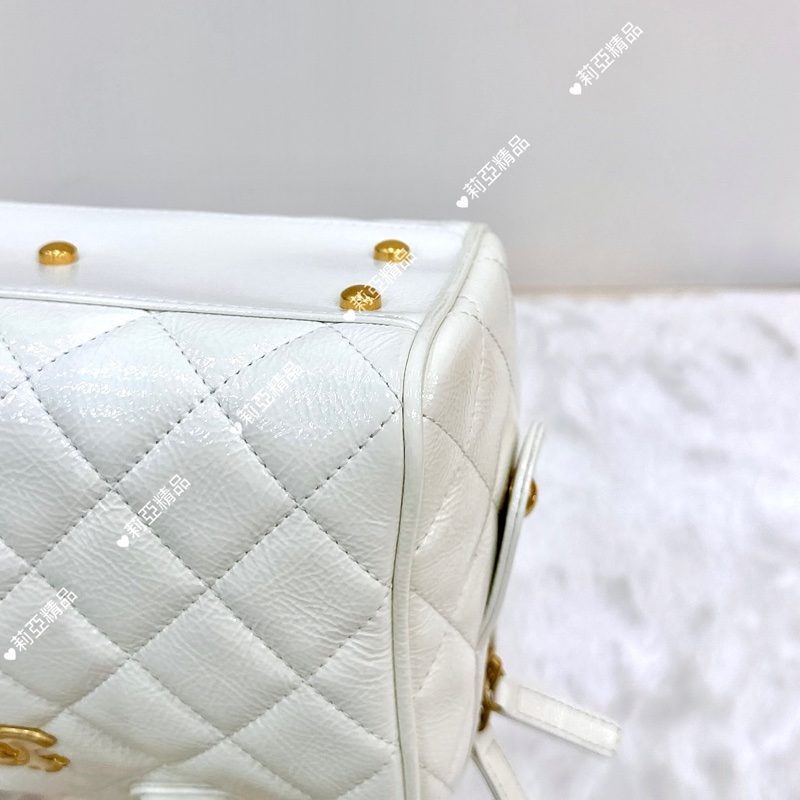 莉亞精品♡Chanel AS5578 白色保齡球包 全新閒置品-12