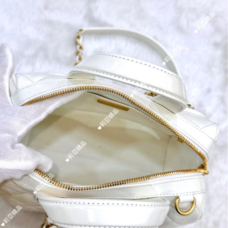 莉亞精品♡Chanel AS5578 白色保齡球包 全新閒置品-16