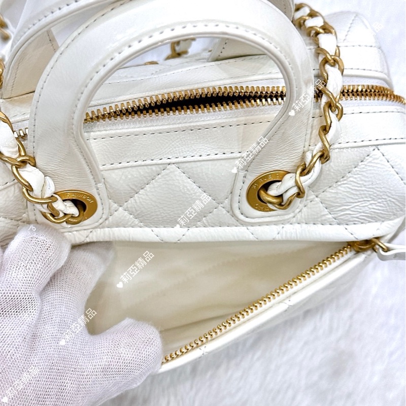 莉亞精品♡Chanel AS5578 白色保齡球包 全新閒置品-18