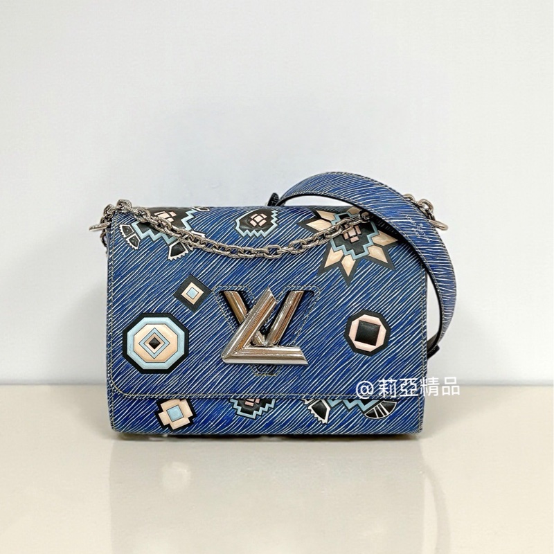莉亞精品♡LV M54865 限量秀款Twist 水波紋斜背包 藍 二手-0