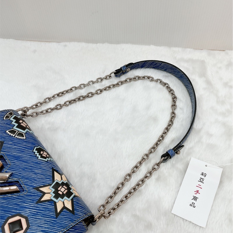 莉亞精品♡LV M54865 限量秀款Twist 水波紋斜背包 藍 二手-20