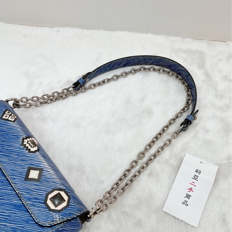 莉亞精品♡LV M54865 限量秀款Twist 水波紋斜背包 藍 二手-21