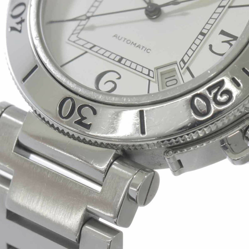 卡地亞 Pasha Seatimer W31080M7 男士腕錶，附日期顯示，銀色，自動上鍊機芯-6