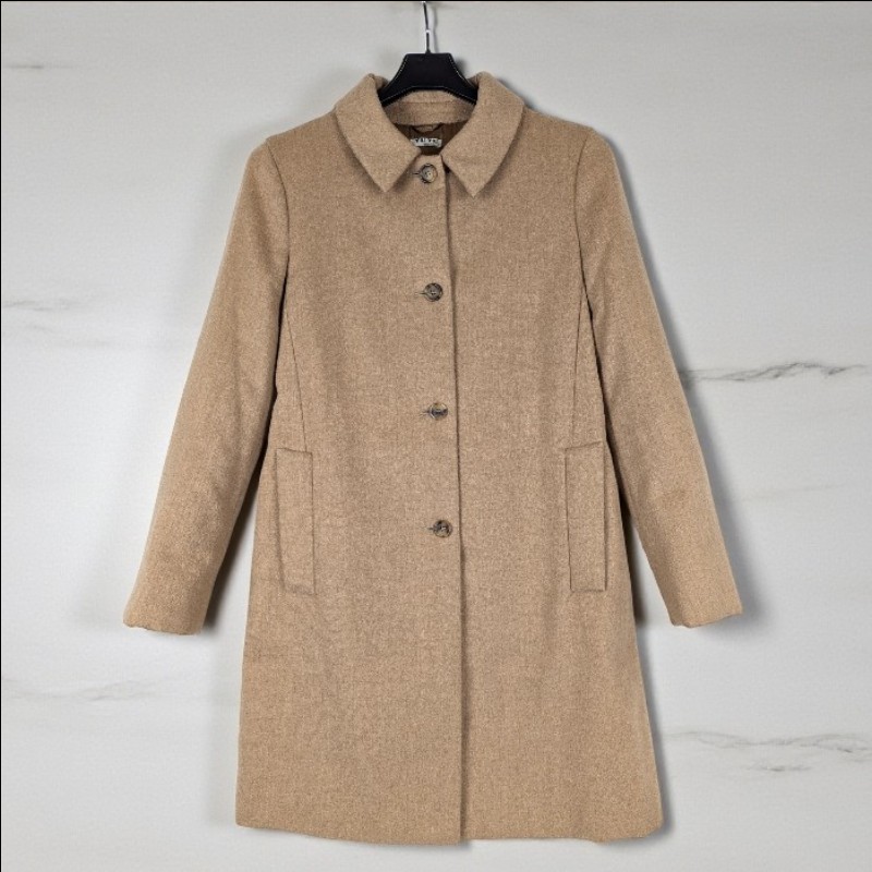 莉亞精品♡miumiu 駝色羊毛呢大衣 尺碼38 二手美品-0