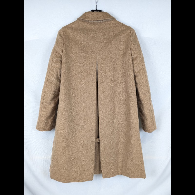 莉亞精品♡miumiu 駝色羊毛呢大衣 尺碼38 二手美品-3