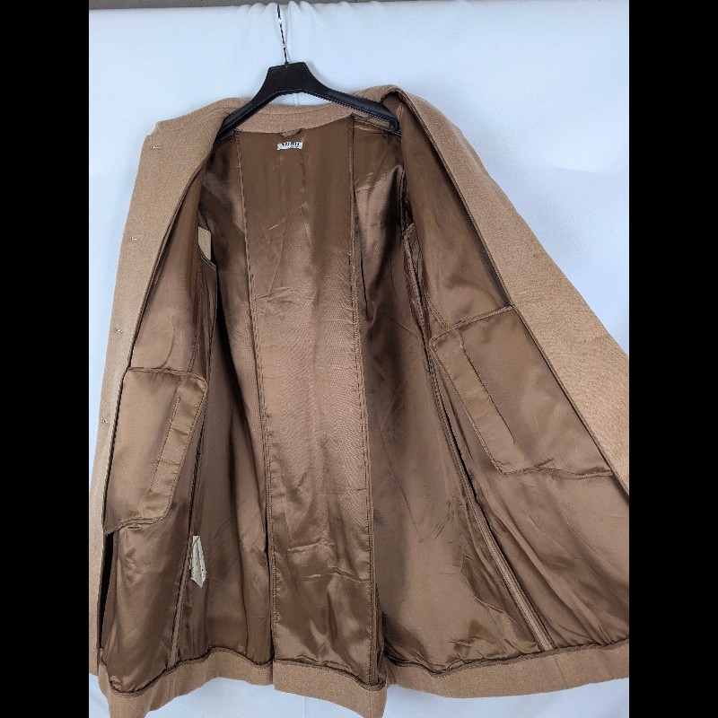 莉亞精品♡miumiu 駝色羊毛呢大衣 尺碼38 二手美品-5